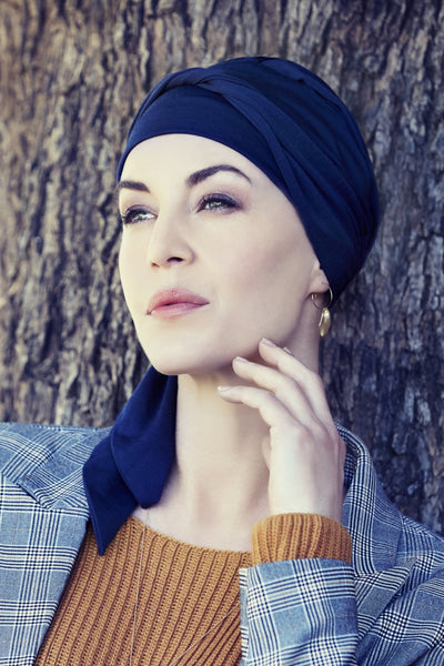 Beatriz - Turbante en Tessuto 37,5 Tecnología - Colore Blu Scurso 1291-0383