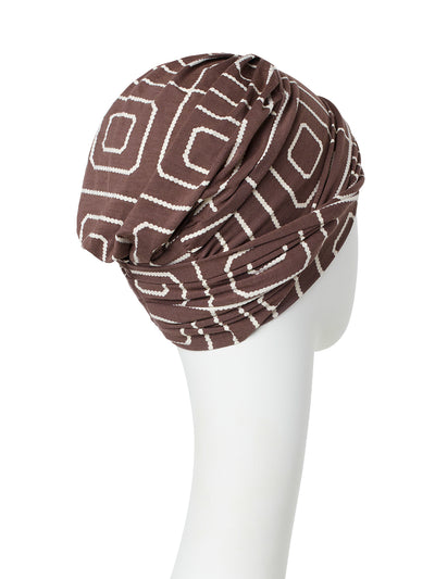 Turban Shakti - Turban in bamboo viscose - patterned 1418-0618