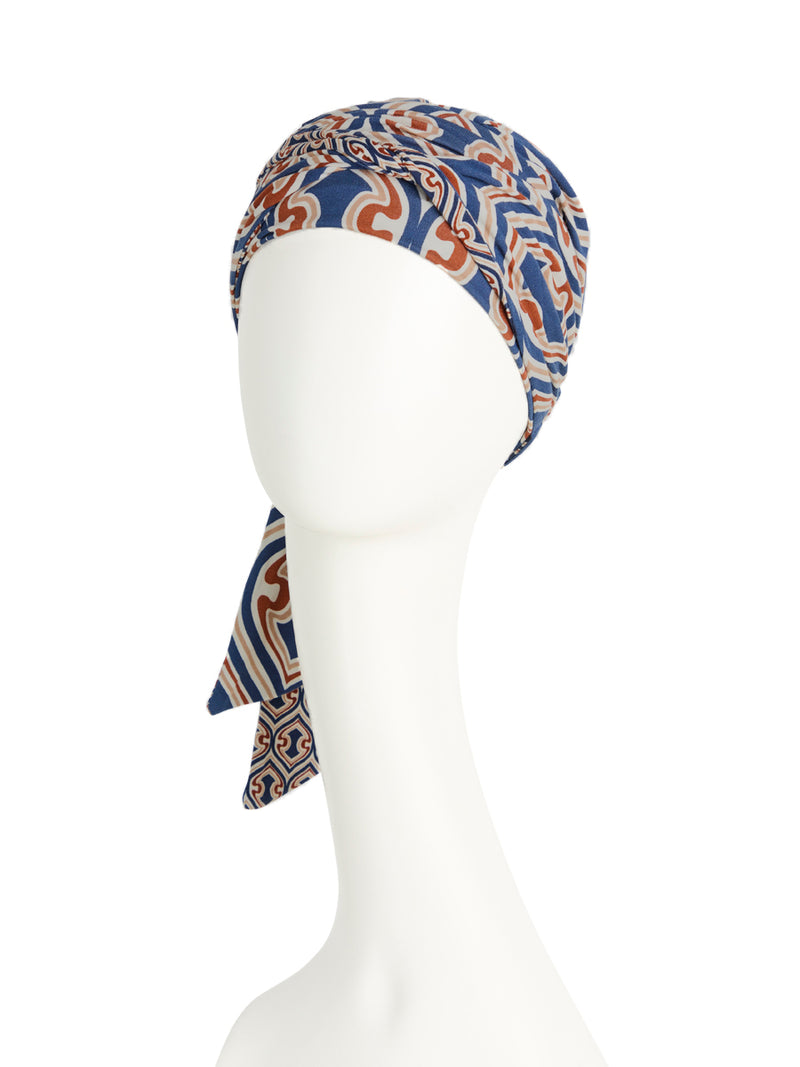 Turban Beatrice and Turban, in Viscose of Bamboo - leopard design lilac/black - 1419-0593