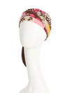 Turban Beatrice and Turban, in Viscose of Bamboo - leopard design lilac/black - 1419-0593