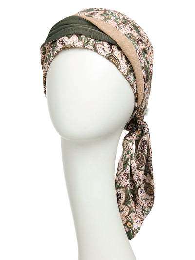 Beatrice - Turbante con nastri corti in viscosa di bambù - Fantasia - 1419-4077