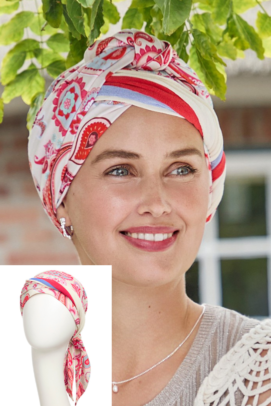 Beatrice - Turbante con nastri corti in viscosa di bambù - Fantasia - 1419-4078