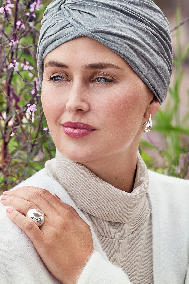 Turbante Joyo - Cuffia in Viscosa di Bambù - Grigio melange 1572-0169