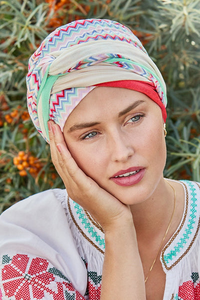 Turbante Noya - Cuffia in viscosa di bambù - fantasia 1585-4079