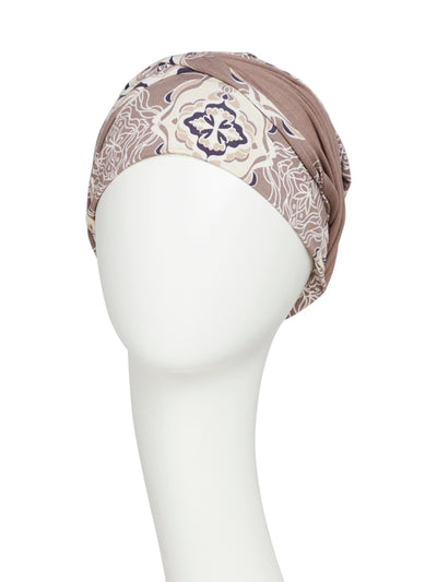 Beatrice - Turbante con nastri corti in viscosa di bambù - Fantasia - 1419-0815