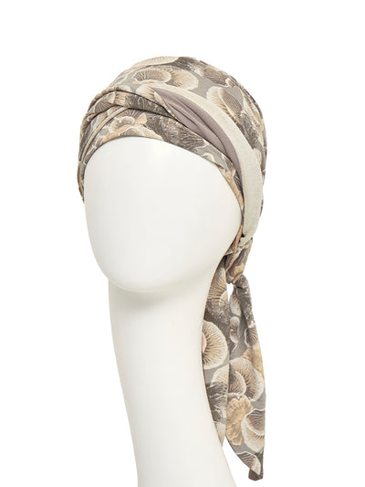 Turban Beatrice and Turban, in Viscose of Bamboo - leopard design lilac/black - 1419-0593