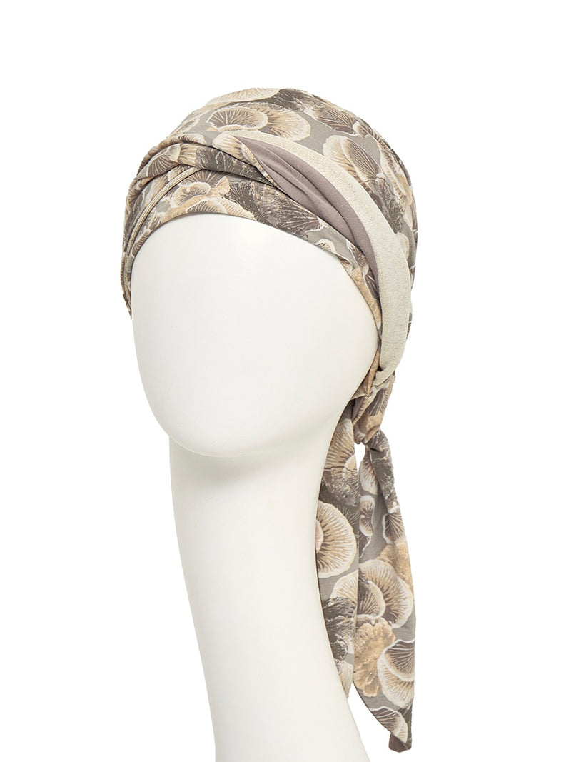 Turban Beatrice and Turban, in Viscose of Bamboo - leopard design lilac/black - 1419-0593