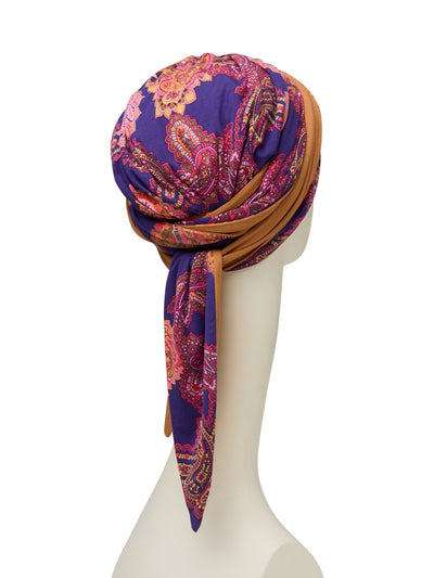 Turban Mantra with scarfs in bamboo viscose - patterned 1012-0618