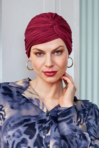 Turbante Joyo - Cuffia in Viscosa di Bambù - Bordeaux 1572-4051