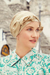 Turban Beatrice and Turban, in Viscose of Bamboo - leopard design lilac/black - 1419-0593